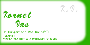 kornel vas business card